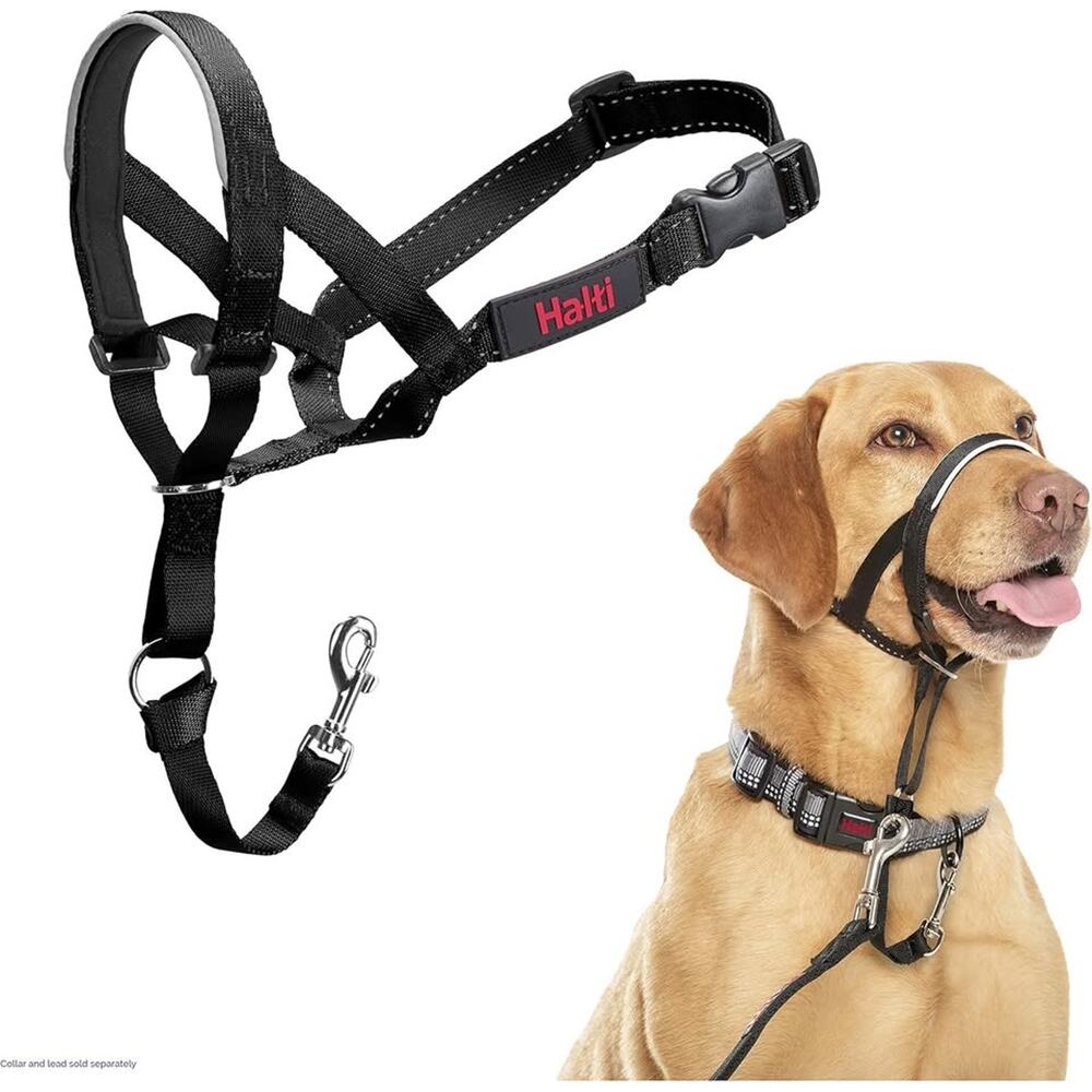 HALTI Headcollar Anti-Pull Collar for Medium Dogs Size 3, Black